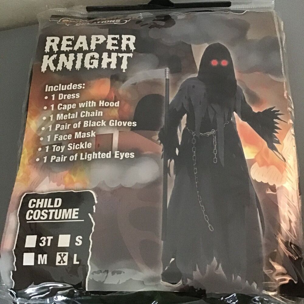 REAPER KNIGHT Costume CHILD LARGE Halloween Spooktacular Creations NIP